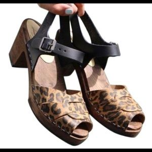 Lotta by Stockholm Leopard Print Clogs Size 39
